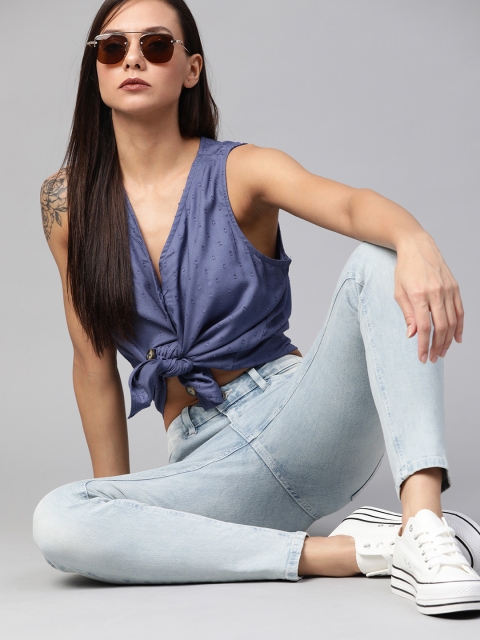 

Roadster Women Blue Skinny Fit Mid-Rise Clean Look Stretchable Jeans