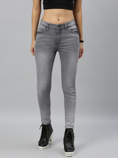 

Roadster Women Grey Skinny Fit Mid-Rise Clean Look Stretchable Jeans