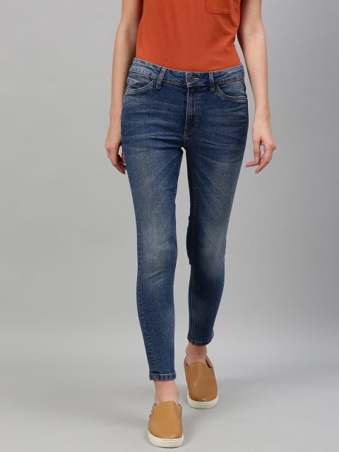 

Roadster Women Navy Blue Skinny Fit Mid-Rise Clean Look Stretchable Jeans