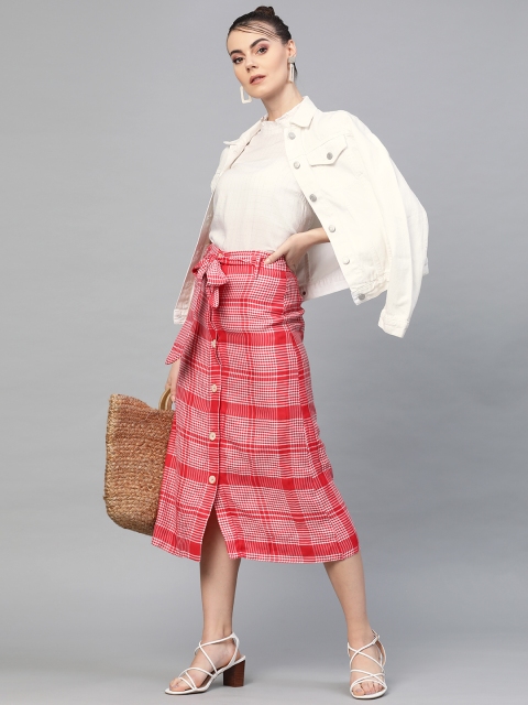 

I AM FOR YOU Women White & Golden Checked Top