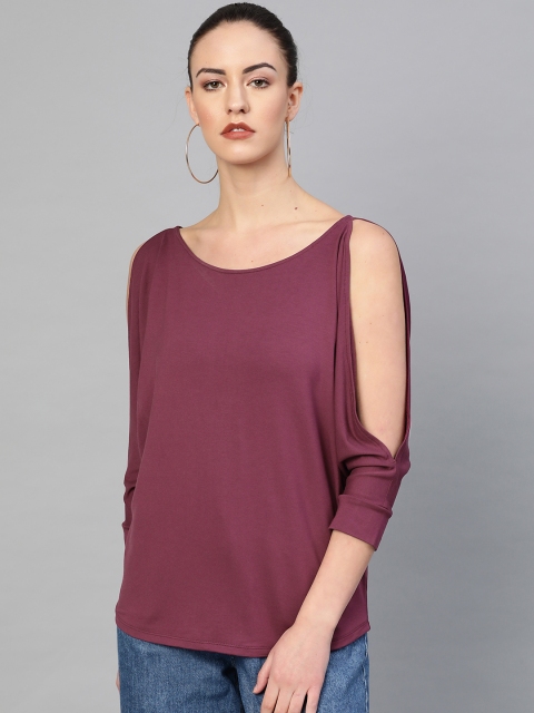 

I AM FOR YOU Women Burgundy Solid Top