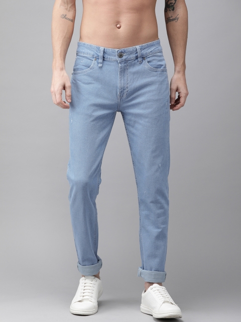 

Roadster Men Blue Skinny Fit Mid-Rise Low Distress Stretchable Jeans