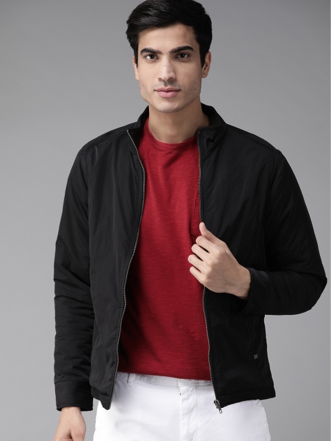 

Roadster Men Black Solid Padded Jacket