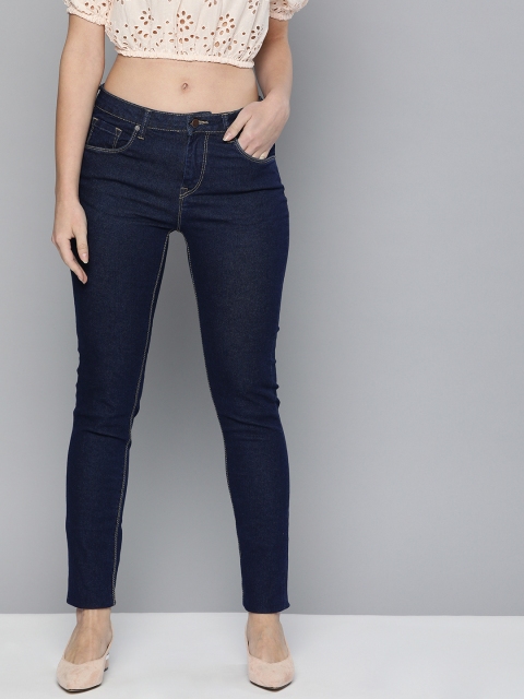 

HERE&NOW Women Blue Skinny Fit Mid-Rise Clean Look Stretchable Jeans