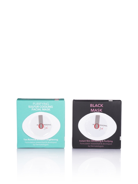 

O3 Set of Monodose Black Mask & Sulfur Cooling Facial Mask, White