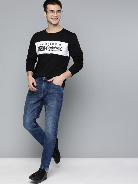 

HERE&NOW Men Black Printed Round Neck T-shirt