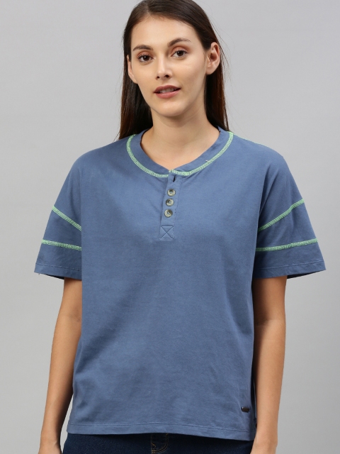 

Roadster Women Blue Solid Top