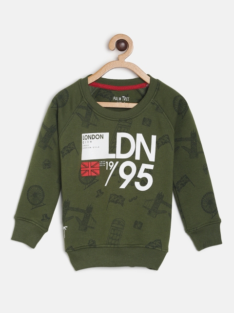 

Palm Tree Boys Olive Green Printed Sweatshirt