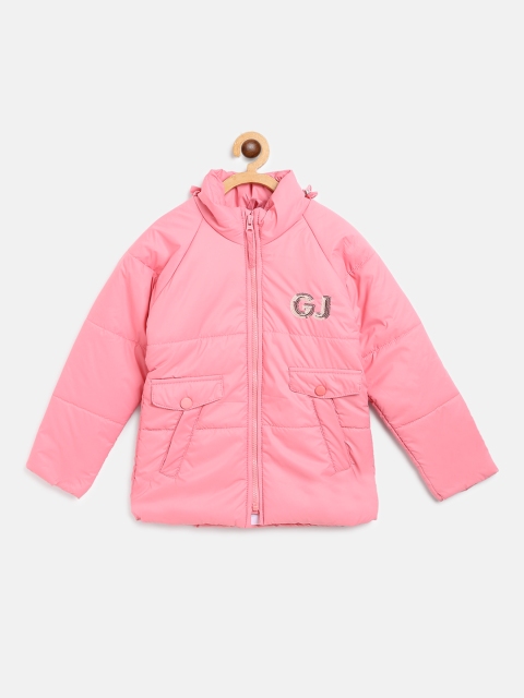 

Gini and Jony Girls Solid Hooded Padded Jacket, Pink