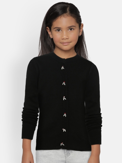 

Gini and Jony Girls Black Solid Cardigan Sweater