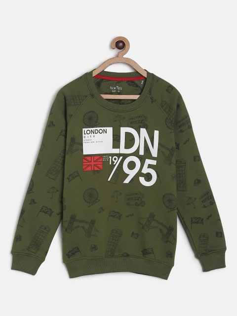 

Palm Tree Boys Olive Green Printed Sweatshirt