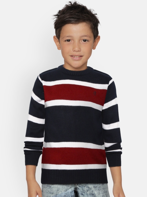 

Gini and Jony Boys Navy Blue & White Striped Pullover