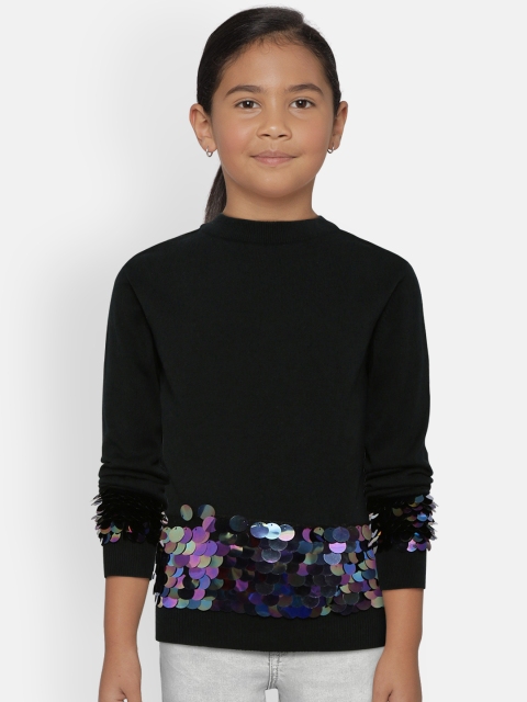 

Gini and Jony Girls Black Sequinned Pullover Sweater