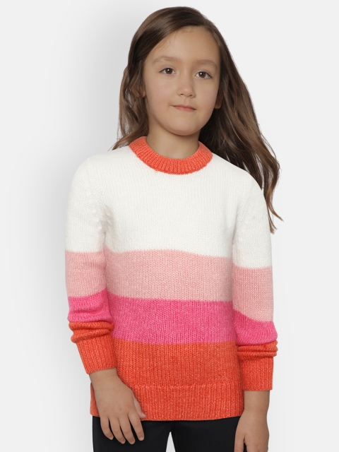 

Gini and Jony Girls Multicoloured Colourblocked Pullover Sweater, Multi