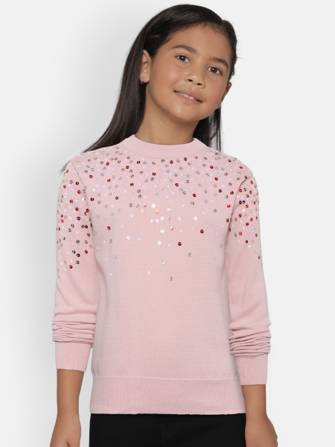 

Gini and Jony Girls Pink Sequinned Pullover Sweater