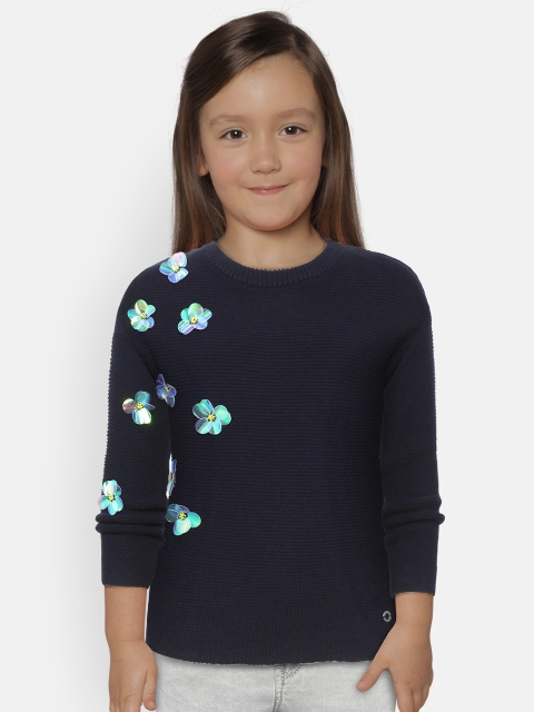 

Gini and Jony Girls Navy Blue Applique Detail Sweater