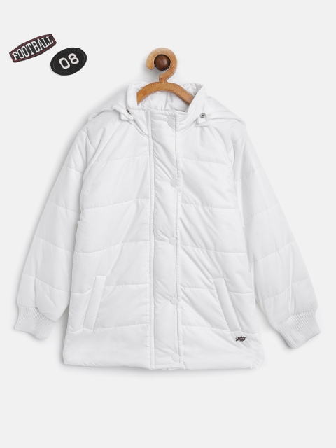 

Gini and Jony Girls White Hooded Padded Jacket with Printed Back