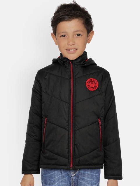 

Palm Tree Boys Black Solid Padded Jacket