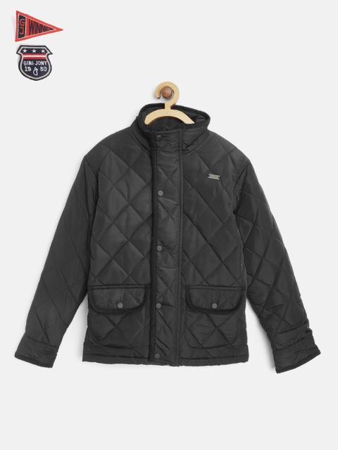 

Gini and Jony Boys Black Solid Quilted Jacket