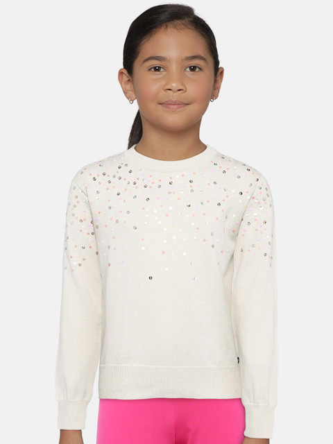 

Gini and Jony Girls Off-White Embellished Pullover