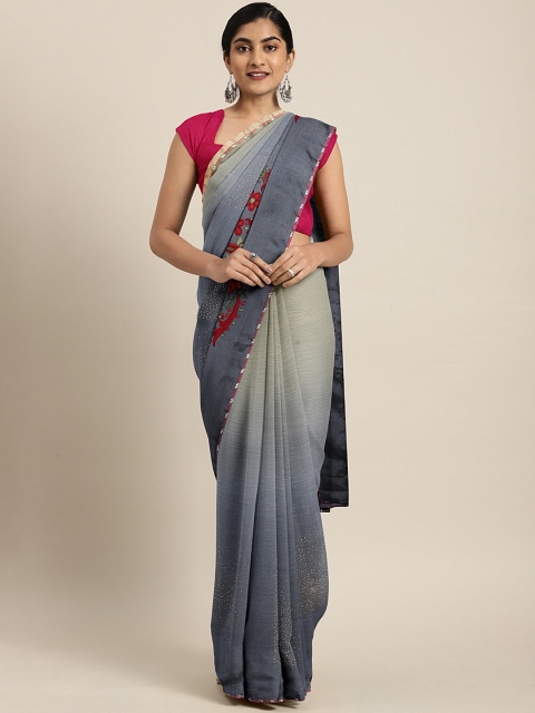 

Triveni Grey & Beige Poly Chiffon Printed Saree