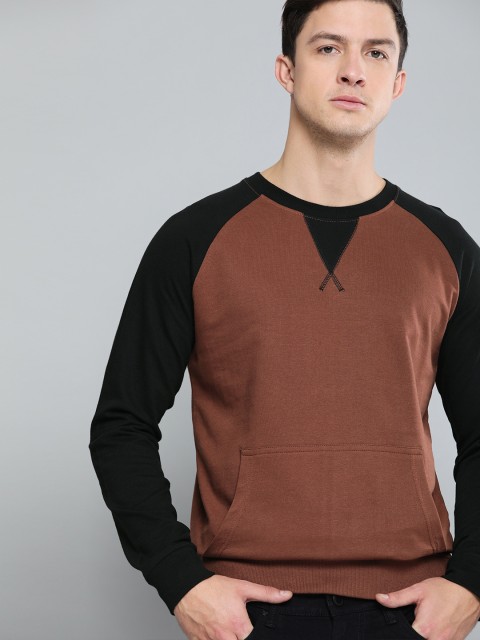 

Difference of Opinion Men Coffee Brown & Black Solid Sweatshirt