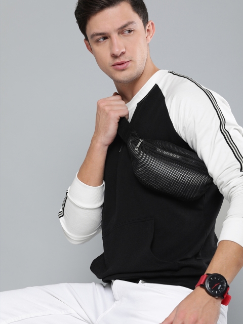

Difference of Opinion Men Black & White Solid Sweatshirt