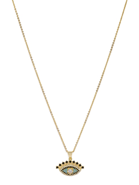 

Tipsfly Women Gold-Toned Evil Eye Pendant with Chain
