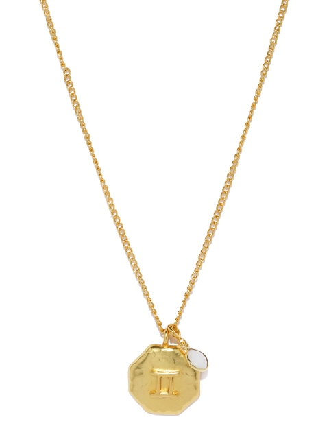 

Tipsfly Women Gold-Toned Gemini Pearl Pendant with Chain