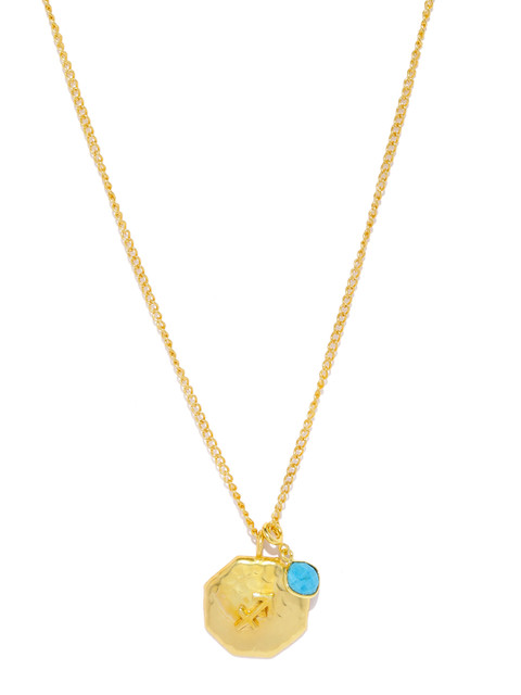 

Tipsfly Women Gold-Toned Sagittarius Turquoise Pendant with Chain