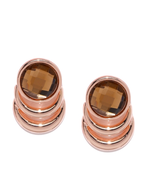 

Tipsyfly Rose Gold-Toned Circular Drop Earrings