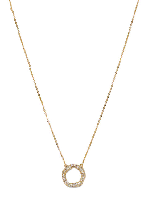 

Tipsfly Women Gold-Toned Infinity Loop Cubic Zirconia Pendant with Chain