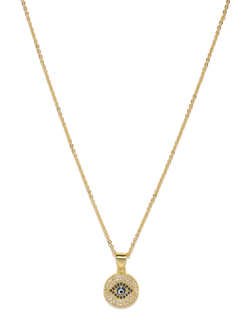 

Tipsyfly Gold-Toned Embedded Evil Eye Pendant with Chain