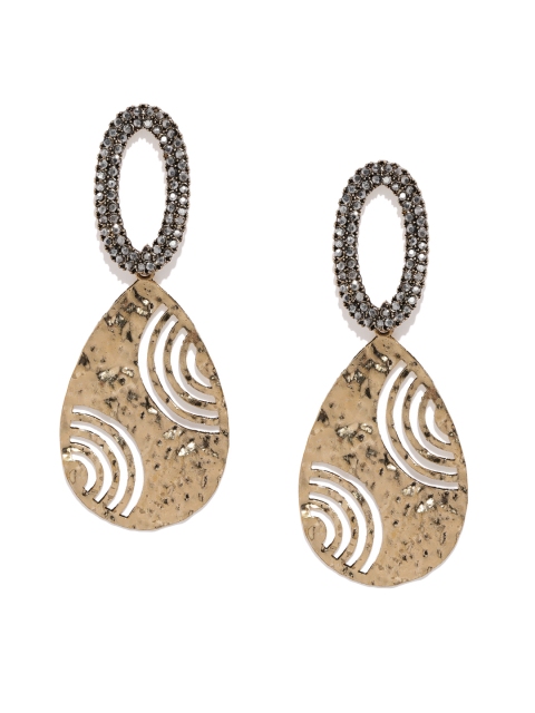 

Tipsyfly Gold-Toned Tear Drop Shaped Earrings