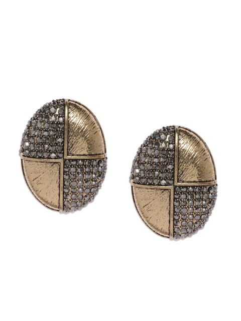 

Tipsyfly Gold-Toned Oversized Oval Studs