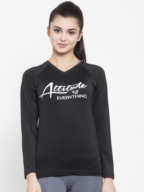 

Boston Club Women Black Printed V-Neck T-shirt