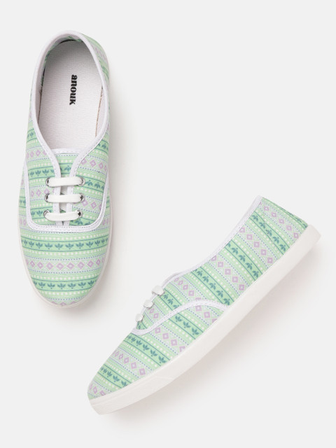 

Anouk Women Green Printed Sneakers