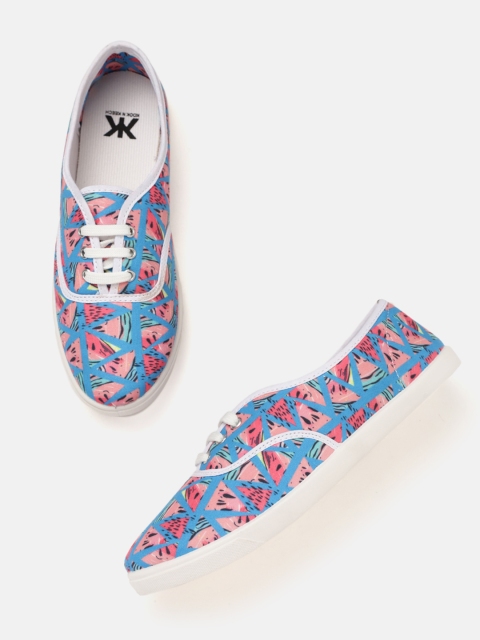 

Kook N Keech Women Blue & Pink Printed Sneakers