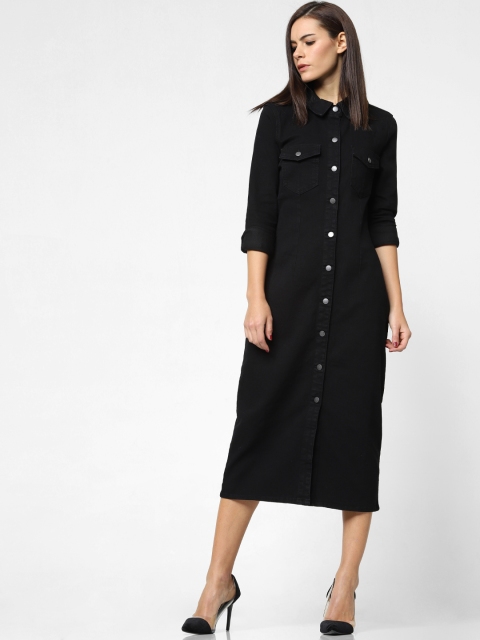 

ONLY Women Black Solid Shirt Dress