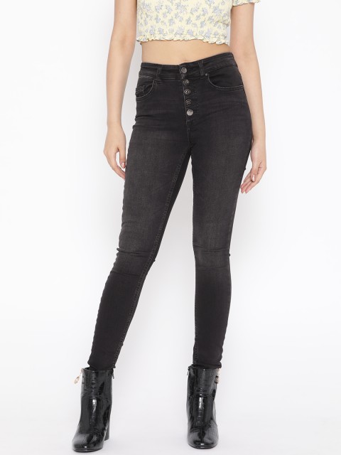 

ONLY Women Black Skinny Fit High-Rise Clean Look Stretchable Jeans