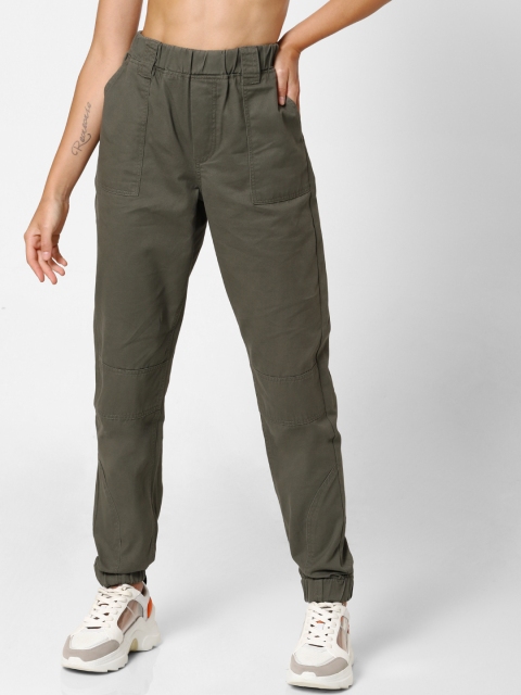 

ONLY Women Olive Green Regular Fit Solid Joggers