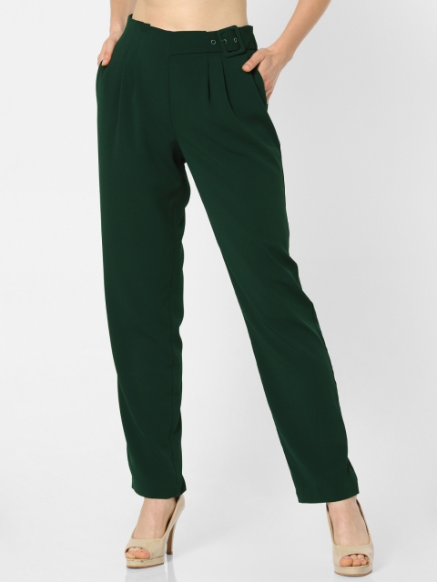 

ONLY Women Green Loose Fit Solid Regular Trousers