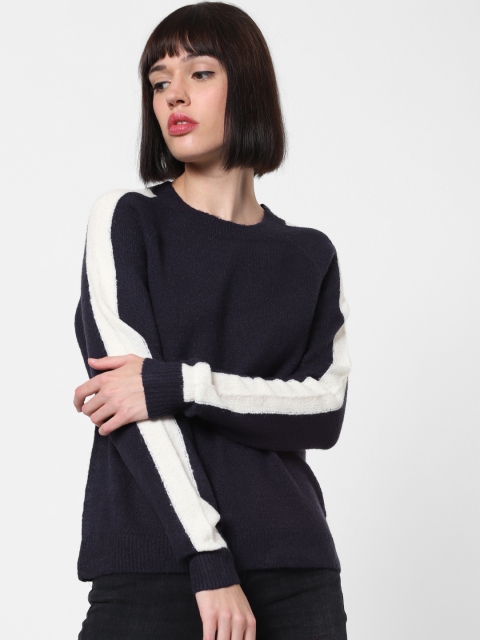

ONLY Women Navy Blue Solid Sweater