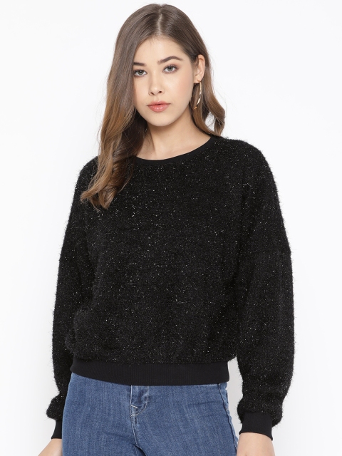 

ONLY Women Black Shimmer Sweatshirt