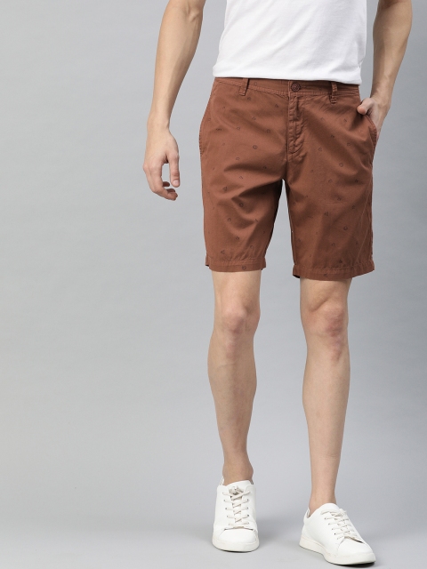 

Mast & Harbour Men Brown Printed Regular Fit Regular Shorts