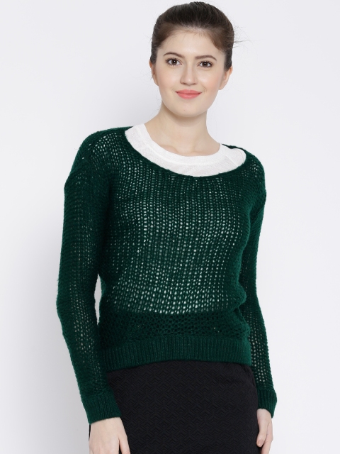 

People Green Open Knit Sweater