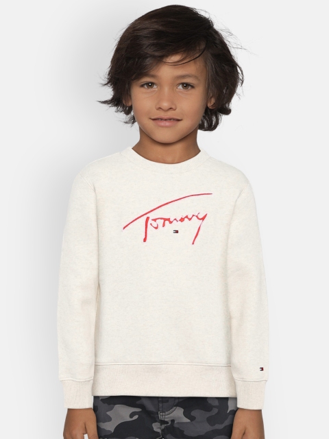 

Tommy Hilfiger Boys Off-White Solid Sweatshirt