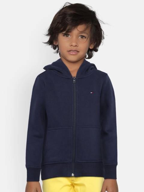 

Tommy Hilfiger Boys Navy Blue Solid Hooded Sweatshirt