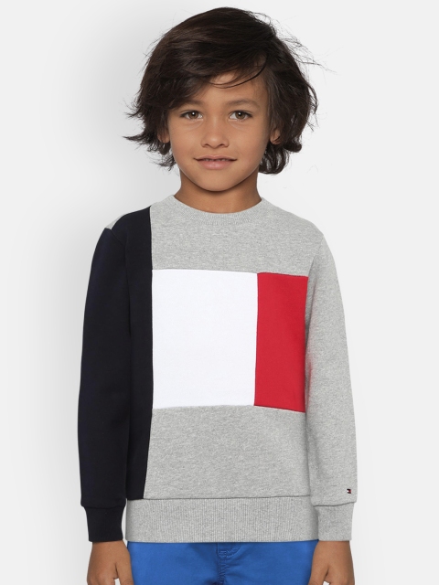 

Tommy Hilfiger Boys Grey & White Colourblocked Sweatshirt