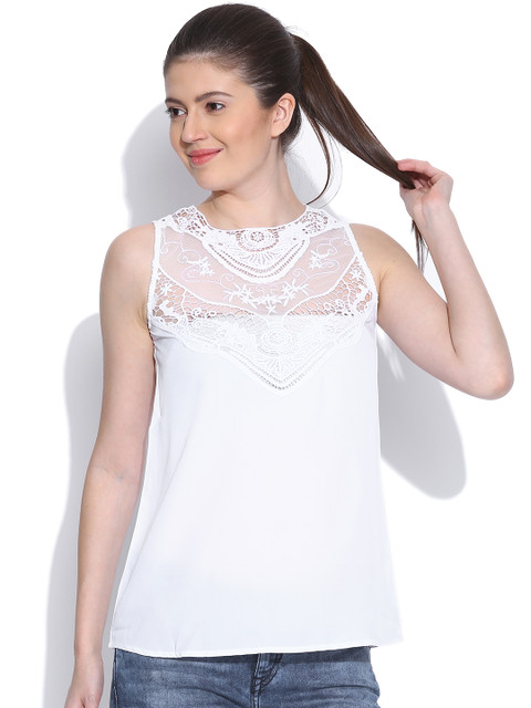 

People White Crochet Top